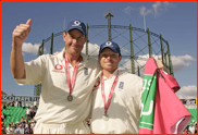 Ashley Giles & Ian Bell, England v WI, Oval, 2004