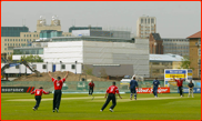 Work on the OCS stand, Surrey v Glamorgan, 2004