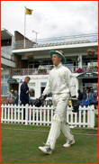 Matthew Prior walks out to field, England Under 19, 2001