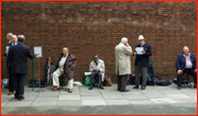 MCC members queue outside Lord's before the first Test Match v West Indies, 2012