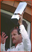 Captain Clive Rice lifts the NatWest Trophy, 1987