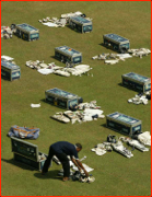 The Sri Lankan dressing room attendant arranges the team's kit.