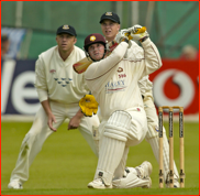 David Sales hits Mushtaq Ahmed for six