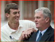17 y.o. bowler Reece Topley & his father Don