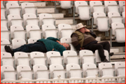 Gripped fans, Trent Bridge, England.