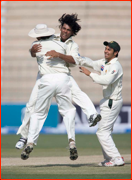 Mohammad Sami celebrates.