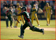 Mohammed Rafique celebrates beating Australia, Cardiff.