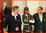 Mohammad Amir with umpire Billy Bowden, Lord's.