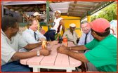 ECB's Giles Clarke & David Collier meet the locals, Antigua.
