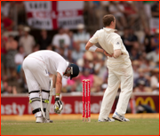 Kevin Pietersen and Peter Siddle, Adelaide.