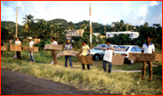 Anti-apartheid demonstrators, St Vincent.