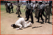 Brian Lara celebrates his 375, Antigua.