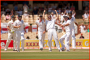 Graeme Swann celebrates win, Adelaide.