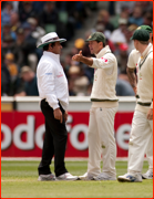 Ricky Ponting and Aleem Dar, Melbourne.