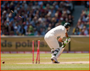 Ricky Ponting bowled, Melbourne.