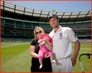 Man of the Match, Jonathan Trott & family, Melbourne.