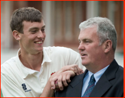 Security surround England captain Andrew Flintoff after the 2nd ODI, Faridabad, India.