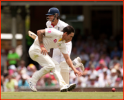 Alastair Cook past Mitchell Johnson, Sydney.