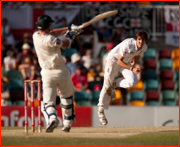 Steven Finn bowling, Brisbane.