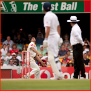 Mitchell Johnson drops Andrew Strauss, Brisbane.